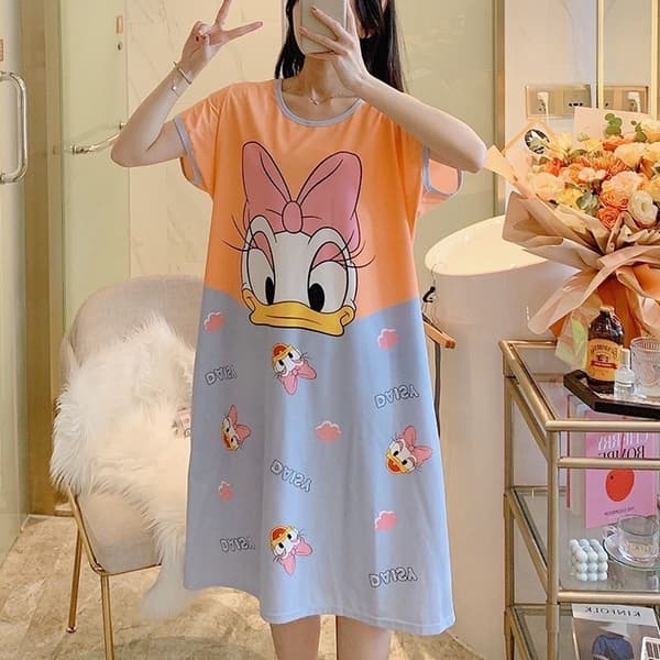 Løse sommerpyjamas med korte ermer til kvinner #2