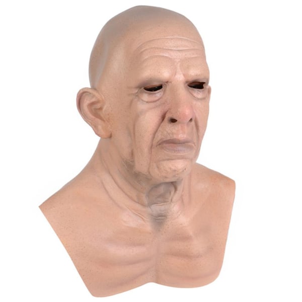 Old Man Face Cover Old Man Headgear Durable Reality Bald Old Man Face Cover Masquerade For Halloween Party