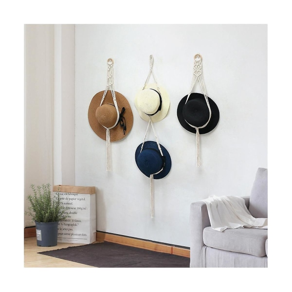 3 st spetshatkrokar, handvävd hatthylla i bohemisk stil, justerbar för väggdekor, passar bred brätte