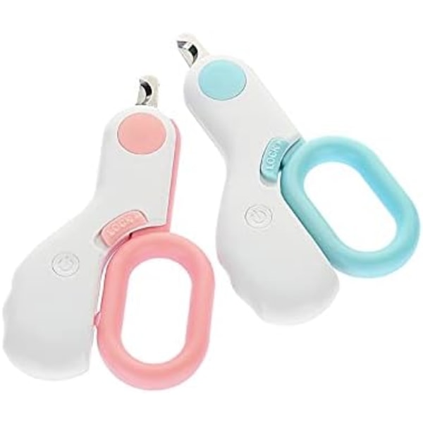 Negleklippere til små dyr med LED-lys for at undgå overdreven klipning og knivskarpe blade - Professionel klo-trimmer til små hunde, katte, killinger, kaniner