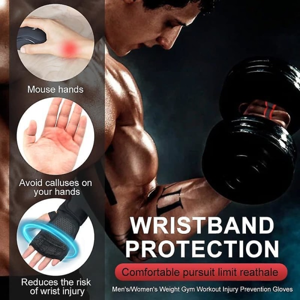 Vægtløftningshandsker Gym Fitness Workout Handsker, indbygget håndledsstøtte til træning Øvelse Træning Fitness og bodybuilding for mænd og kvinder