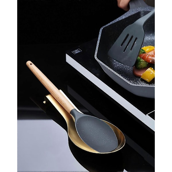 Mat Guld Skeholder, Skeholder i Rustfrit Stål til Komfur, Køkkenredskabsholder til Øser, Tænger, Spatler, Skeholder til Komfur (1 stk. - 9,8 tommer)