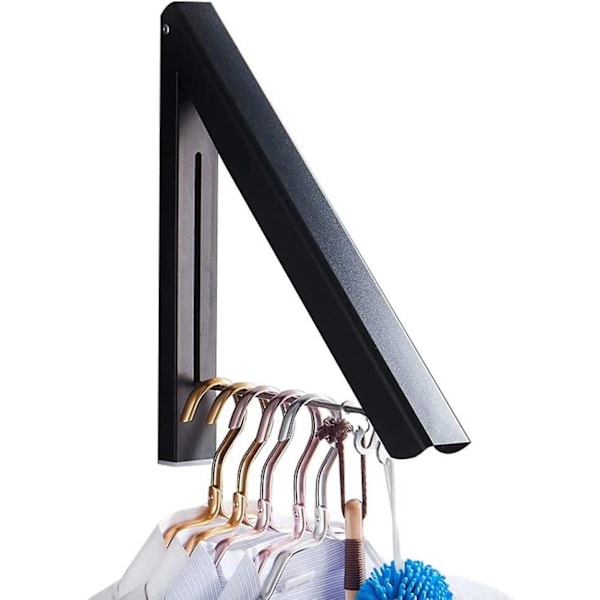 1 Racks, Black Clothes Drying Rack, Laundry Racks for Drying Clothes, Wall Mounted Retractable Clothes Hanger for Laundry Room, Garage, Indoor & Outdo