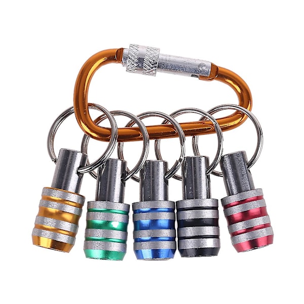 5pcs 1/4 Inch Hex Shank Keychain Extension Bar Screwdriver Bits Holder Socket Adapter Drill Bit Screw Adapter Fast Change