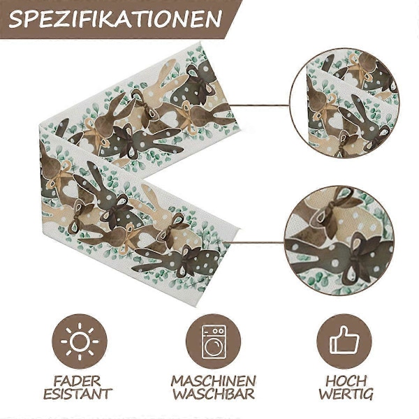 33 x 183 cm Bordslöpare med påskhare, påskbordsdekoration, festlig påskharedesign