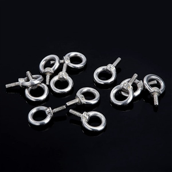 Øyebolter M4 Øyebolter Løfte Ring Ringer Tråd Skruer 304 Rustfritt Stål for Stropper Tau Binding DIY 12 Stykker