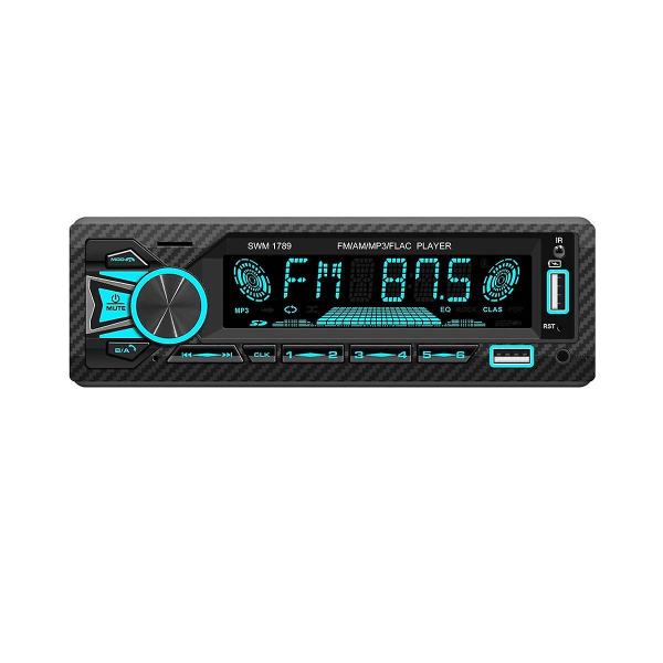 Nye 7 fargerike lys Fm Radio 1din Bil Trådløs Bluetooth 12v Mp3-spillerkort satt inn U Disk Mul
