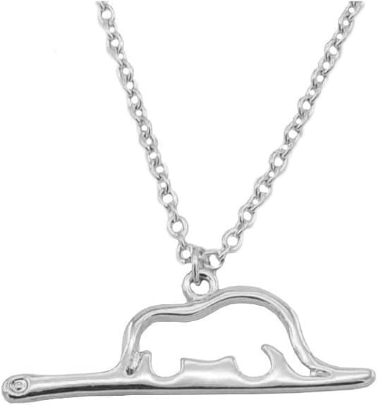 Den lille prinsen elefant halsband, ormformat elefant hängsmycke halsband (silver)
