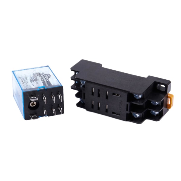 10x 12V DC-spolarrelä DP-DT LY2NJ HH62P-L JQX-13F 10A med PTF08A-sockel