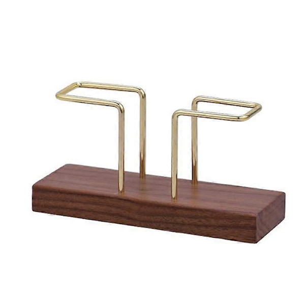 Servietholder til borde, valnøddetræ, blank metalholder, separate servietdispensere til køkken og restaurant B