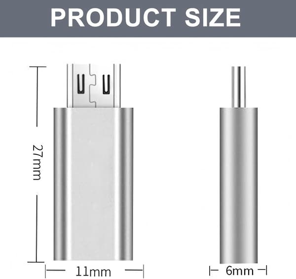 Pakke med 2 USB-C til Micro USB-adaptere – USB-C hun til Micro USB han-konvertere – USB-C til Micro USB-adaptere til telefoner og enheder