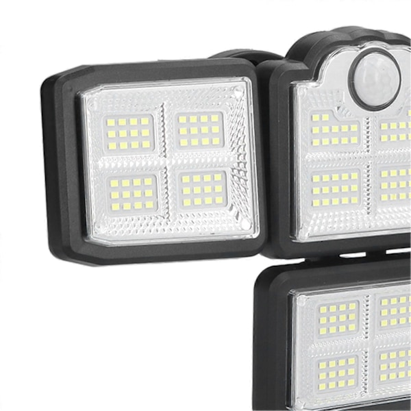 Utomhus Solcellsdrivna Lampor IP65 Vattentäta 198LEDs Rörelsesensorlampor med 4 Justerbara Huvuden