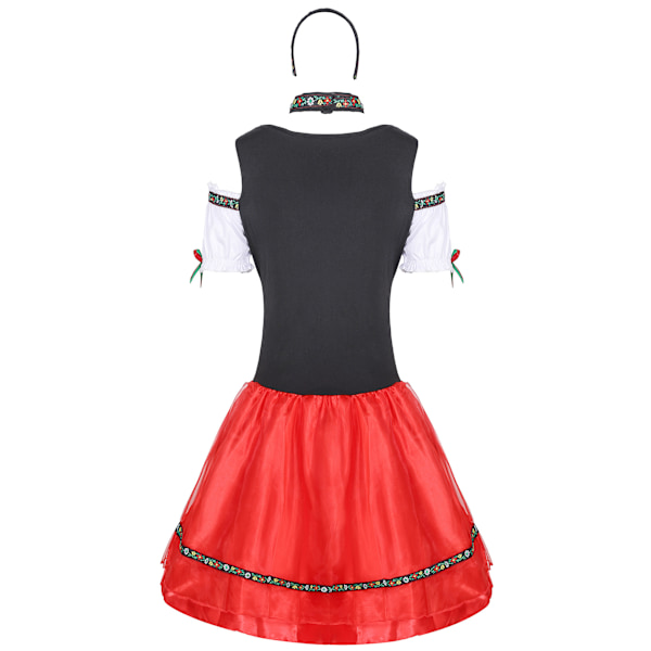 Høj kvalitet traditionel tysk ternet kjole voksen kvinder Oktoberfest kostume Halloween Fancy Party Style 3xl