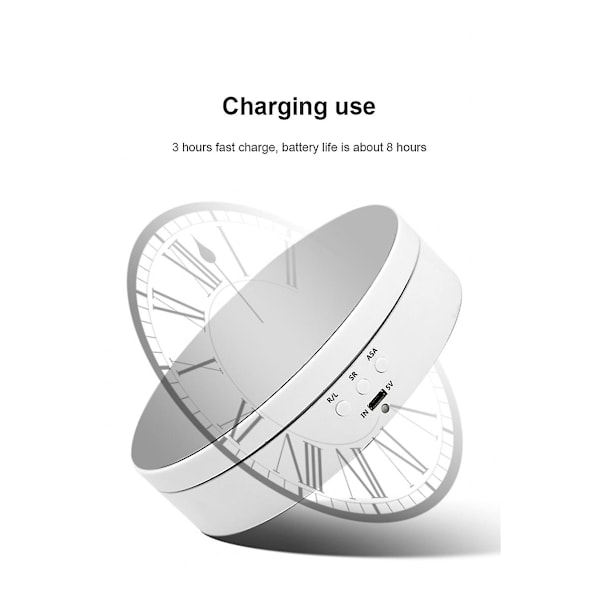 Elektrisk roterende displaystativ spejl 360 grader drejeskive smykker holder batteri/USB strøm til fotografering