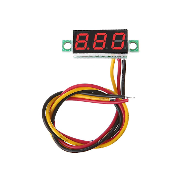 Mini 0,28\" LED-display 3-linjers DC 0-100V Voltmeter Digital Gauge Spänningsmätare