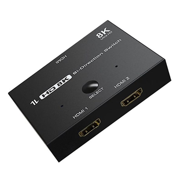 Hdmi 2.1 -jakaja, 2x1 Hdmi 2.1 -kytkin, tukee 8k@60hz-resoluutiota, musta, uusi