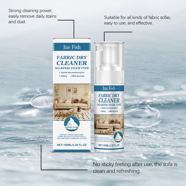 100 ml/boks Jue Fish Tekstilsofarens, Universell Flekkfjerner for Stuesofaer, Puter og Pynteputer