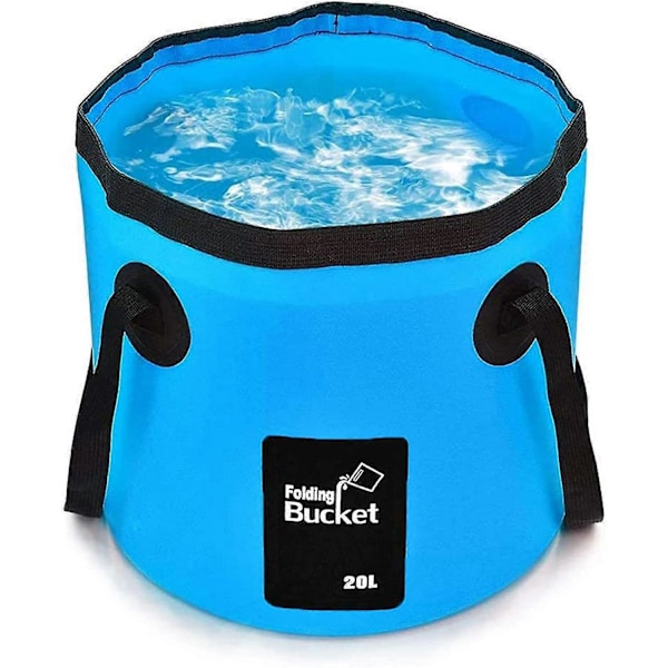 20L Lett og Bærbar Sammenleggbar Vannbøtte for Utendørs, Robust, Sammenleggbar, Plassbesparende for Reiser, Utendørs, Fiske Camping, Piknik, Vandring