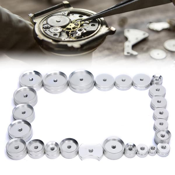 25 st Capping Machine Dies i aluminiumlegering, bakstycke för klocka, kompatibel med Watchmaker