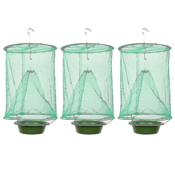 3pcs Flies Flytrap Net Reusable Hanging Fly Catcher Flies Killer Flytrap Cage Net Trap Pest Control Tool