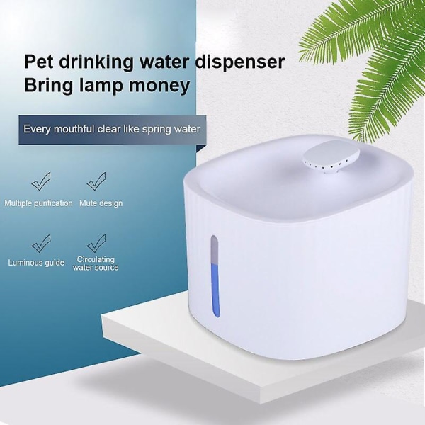 3l Automatisk Pet Cat Water Fountain Dispenser Usb Led Ultra Quiet Hunde Drikkeskål