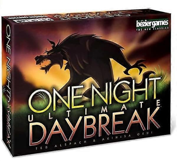 Engelsk versjon av brettspillet One Night Ultimate Werewolf Breaking Dawn