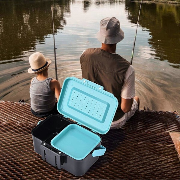 Fiskebete-fodral Bärbar Bete-förvaringslåda Fisketackel Betebox med Delare och Pincett