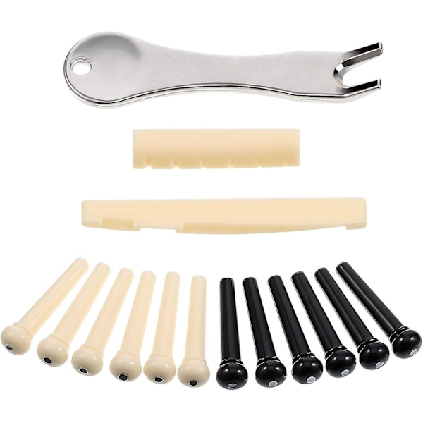Akustisk Gitarbro-Pin-Trekker Med Gitar-Sadel-Mutter Gitarbro-Pin-Trekker Verktøy (flerfarget) (15 stk)