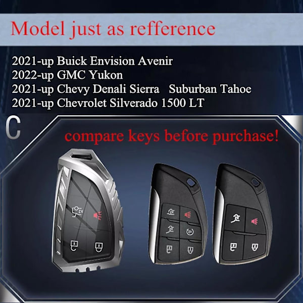 For 2021-2023 Buick GMC Chevrolet Tilbehør 3 6 Nøkkelring Deksel Konvertering Etui js