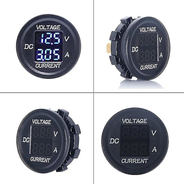 DC 9v til 48v 0-10a digital voltmeter amperemeter spenningsstrømmåler LED-skjerm for 12v 24v elektrisk motorsykkel bil blå