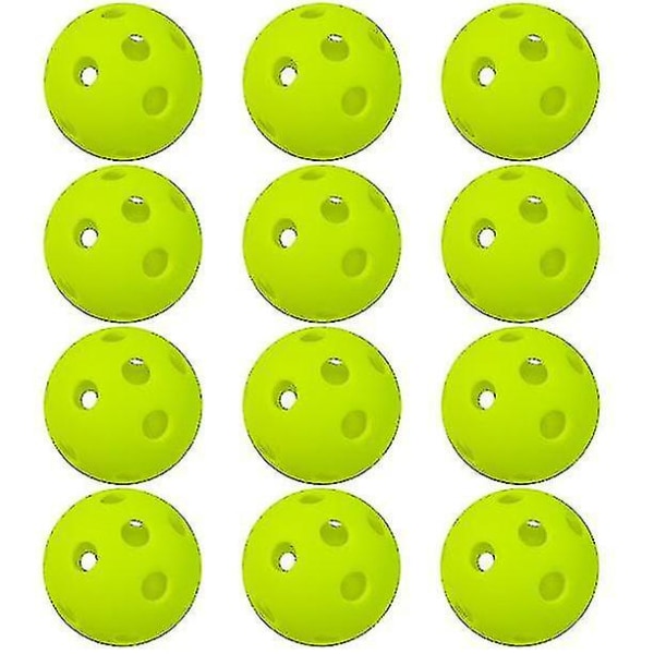 12 pakkausta 26 reikää sisätilojen Pickleball-pallot sisäharjoitusreikäpallo, joka on yhteensopiva sisätilojen kanssa