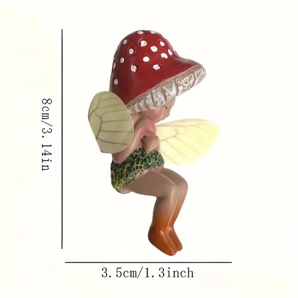 En sovende fehage-statue, liten sovende soppfe-statue, sovende fe-baby soppfe-statue, hjemshagekontor-dekorasjon