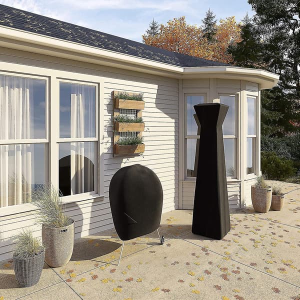 Terrassevarmerbetræk i pyramideform, sort
