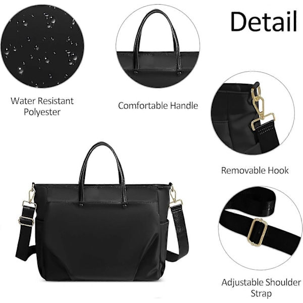 Laptopveske, Laptop Skulderveske, Oxford Vanntett Tote Bag for Arbeid, Reise, Daglig Bruk