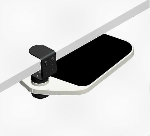 Svingbar Komfort Musematte Plattform for Under Skrivebord Håndleddsstøtte (Hvit)