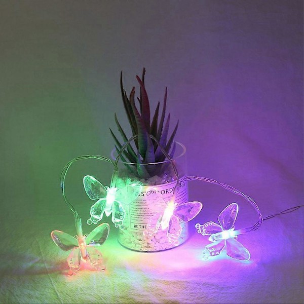 1.2m/3.9ft 10 LED Fjärilsformade Fairy String Lights Hemgård Juldekoration Färgglada