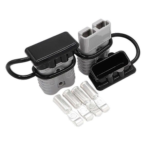 2 st 175A 1/0 AWG Batterikabel Snabbkoppling Kopplingssats för Anderson Kontakt för ATV Vinsch Grå