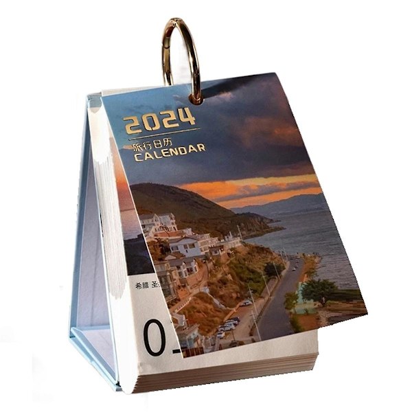 2024 Resekalender Kalender Ins Skrivbordsdisplay Presenter Anpassad Skrivbords kalender