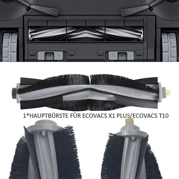 Tilbehørssæt til Ecovacs Ecovacs Deebot X1plus/ecovacs Deebot T10 Plus sugestation, hovedbørste, filtre, sidebørste-yu