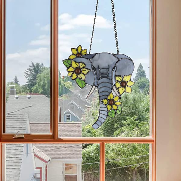 Solros Elefant Väggdekoration