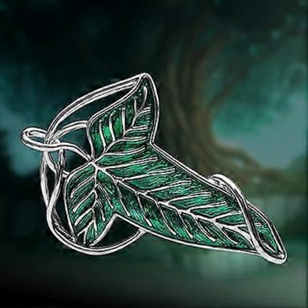 Elegant Elven Green Tree Leaf Emaljerade Nålbrocher för Kvinnor Män, Cosplay Kappnål Spänne Presenter.