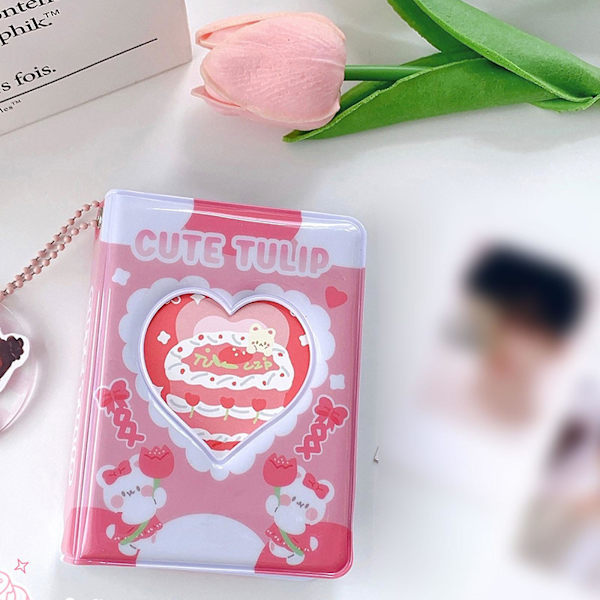 Søt kake fotoalbum 3 tommer Love Heart Hollow Kpop kortperm Fotoalbumholder