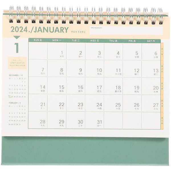 Kontorsstående kalender, skrivbords kalender, stående kalender för studenter, dekoration