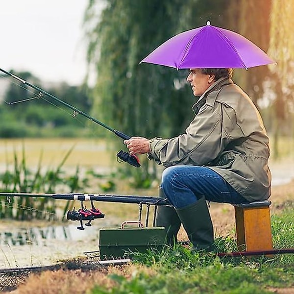 Paraplyhatt, 69 cm handsfree cap för vuxna och barn, UV-skydd Vattentät Vikbar för camping golf solskydd