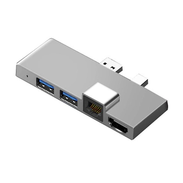 For Surface Pro 4 5 6 Dokkingstasjon Hub med 4k-kompatibel Tf-kortleser Gigabit Ethernet 2 Usb