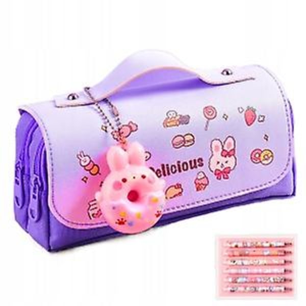 Etui med stor kapacitet - Etui til blyanter, Etui til blyanter, Etuier til voksne - Sødt etui til piger - Kawaii etui Ny