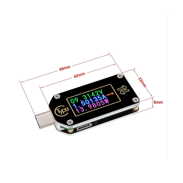 Rd Tc66 Type-c Pd Trigger Usb Voltmeter Amperemeter Spænding 2 Vejs Strømmåler Multimeter Pd Oplader B