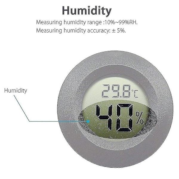 2-pack Mini Hygrometer Termometer Digital Lcd Monitor Inomhus Utomhus Luftfuktighetsmätare Mätare