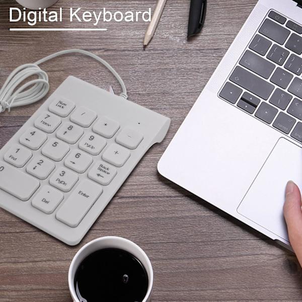 Mini USB-koblet numerisk tastatur 18 taster digitalt tastatur for regnskapsfører bærbar PC Windows