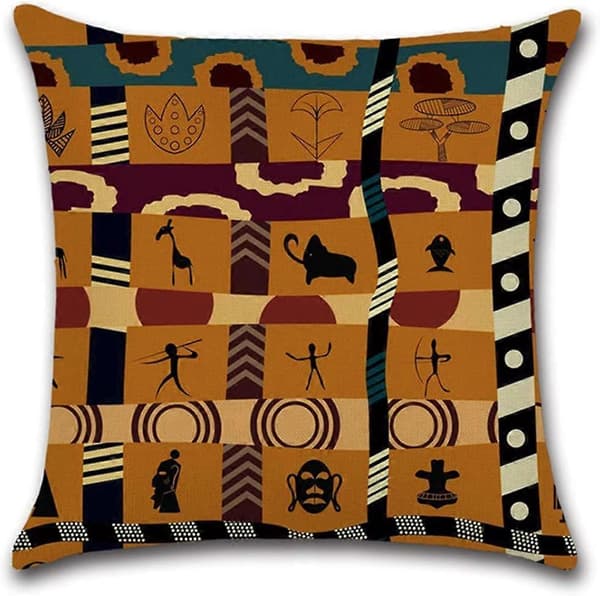 Set med 4 Boho Etniska Prydnadskuddar Arabiskt Tema Kuddfodral 45 x 45 cm Heminredning